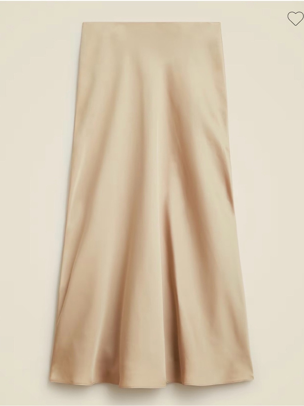 J. Crew Satin A-Line Midi Skirt in Cream
